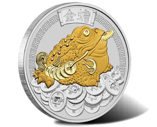 Money Toad 2018 1oz Silver Gilded Coin