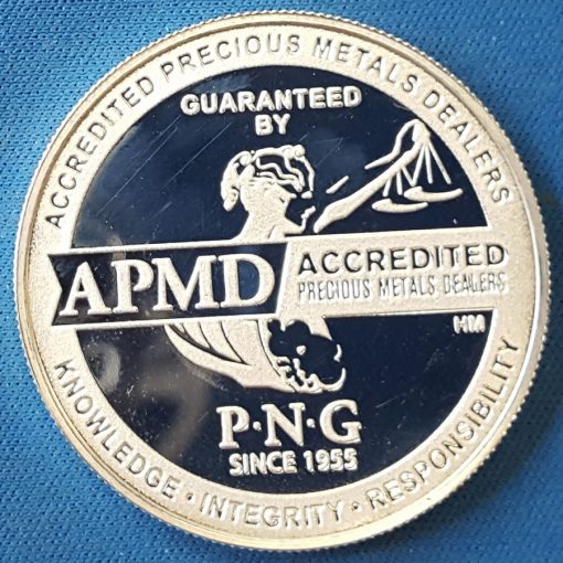 PNG AMPD silver round reverse