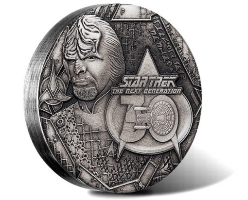 Star Trek: The Next Generation Lieutenant Commander Worf 2017 2oz Silver Antiqued Coin