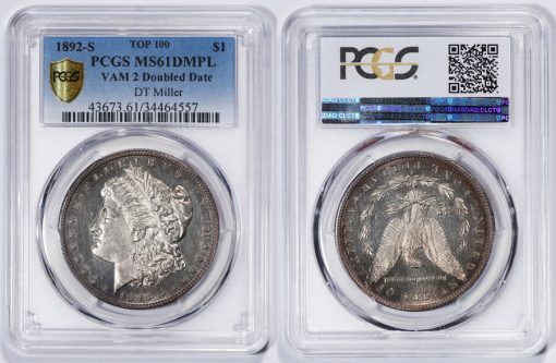 1892-S Morgan Silver Dollar VAM 2 Doubled Date