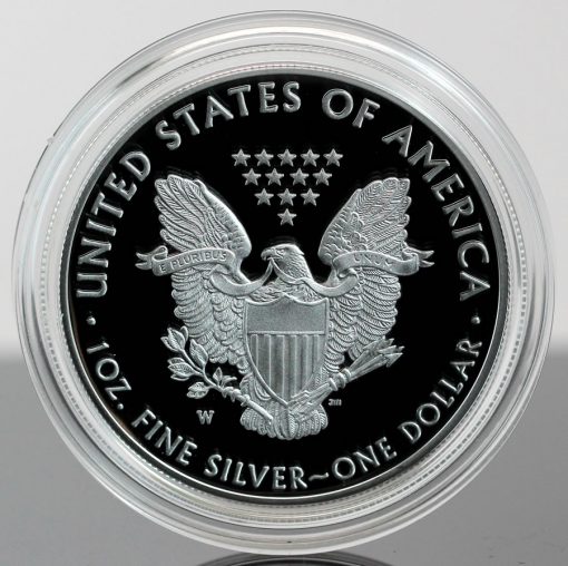 2018-W Proof American Silver Eagle - Photo of Reverse, close