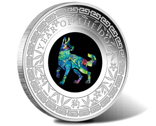 2018 Year of the Dog 1oz Silver Proof Opal Coin