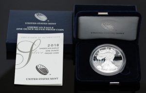 Photo of 2018-W Proof American Silver Eagle, Case, Certificate