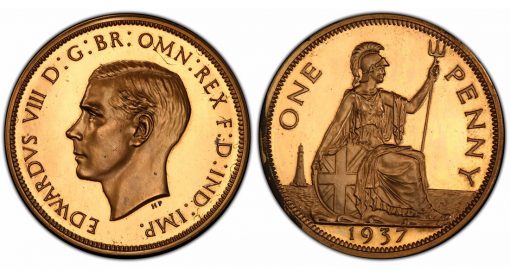 1937 Edward VIII proof penny