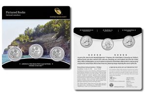 Pictured Rocks Quarters for Michigan in Three-Coin Set