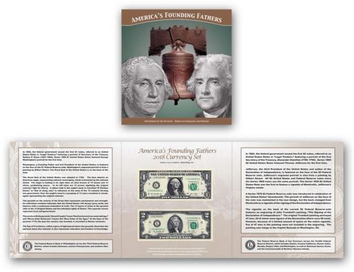 BEP's America's Founding Fathers 2018 Currency Set