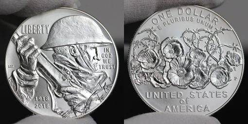 Photo of 2018-P Uncirculated World War I Centennial Silver Dollar - Obverse and Reverse