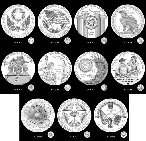 $1 Silver American Legion Reverse Design Candidates