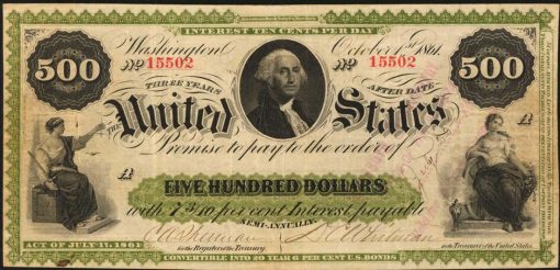 1861 $500 Interest Bearing Note
