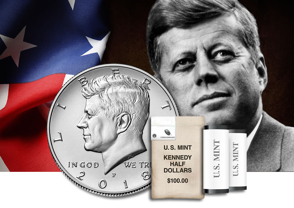 NIFC John Kennedy JFK 2018 HALF DOLLARS *SPECIAL* NEW ROLL BU Details about  /  20