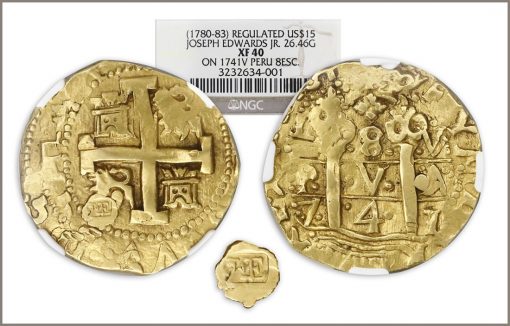 1741 Lima Mint gold 8-escudo piece