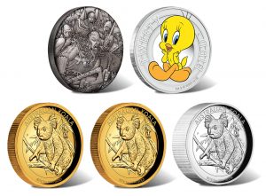 Perth Mint of Australia 2018 June Collector Coins Depict Koalas, Vikings and Tweety Bird
