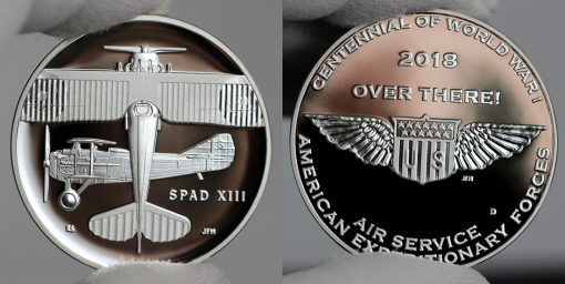 Photo of World War I Centennial 2018 Air Service Silver Medal - Obverse and Reverse-a