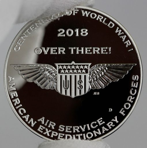 Photo of World War I Centennial 2018 Air Service Silver Medal - Reverse