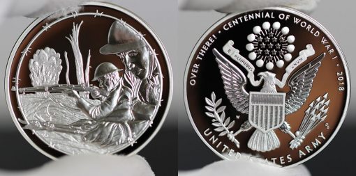 Photo of World War I Centennial 2018 Army Silver Medal - Obverse and Reverse-a