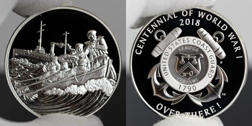 Photo of World War I Centennial 2018 Coast Guard Silver Medal - Obverse and Reverse-a
