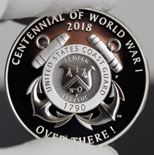 Photo of World War I Centennial 2018 Coast Guard Silver Medal - Reverse