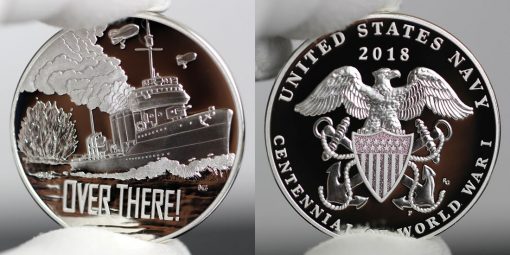 Photo of World War I Centennial 2018 Navy Silver Medal - Obverse and Reverse
