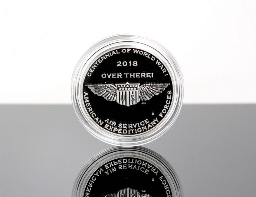 World War I Centennial 2018 Air Service Silver Medal - Reverse, Encapsulated