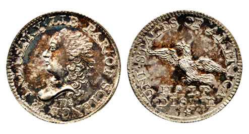 1792 Half Disme. Judd-7. Rarity-4. Silver. MS-63 (PCGS)