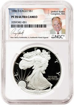 Barry Goldwater Jr. to Autograph NGC Labels