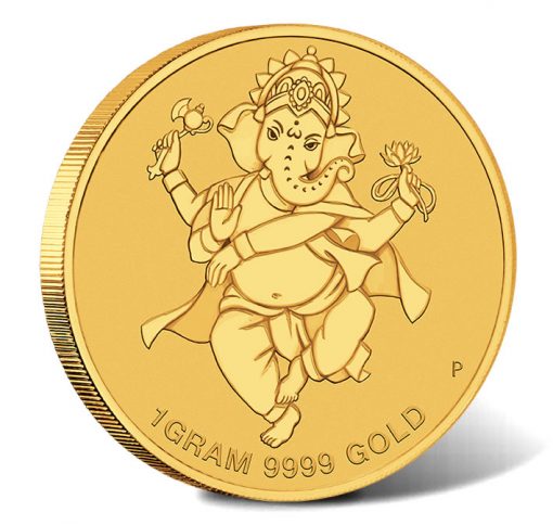 2018 $4 Diwali 1g Gold Coin - Reverse