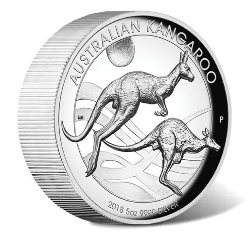 2018 $8 Australian Kangaroo 5oz Silver Proof High Relief Coin - Reverse