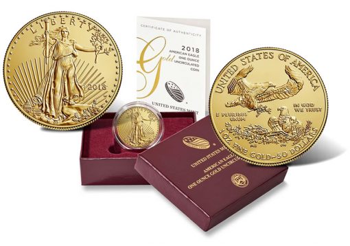 2018-W $50 Uncirculated American Gold Eagles and Presentation Case