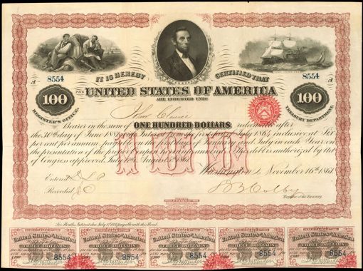 Loan of 1861 $100 Coupon Bond