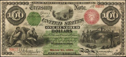 Friedberg 204 (W-3260). 1863 $100 Interest Bearing Note. PCGS Currency Very Fine 30.