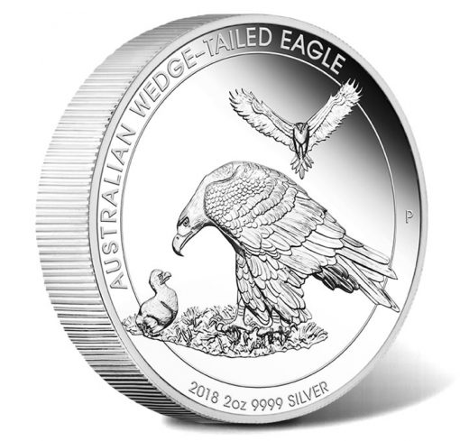 2018 Australian Wedge-Tailed Eagle 2oz Silver Piedfort Coin