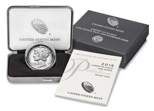 US Mint image of 2018 Proof American Palladium Eagle
