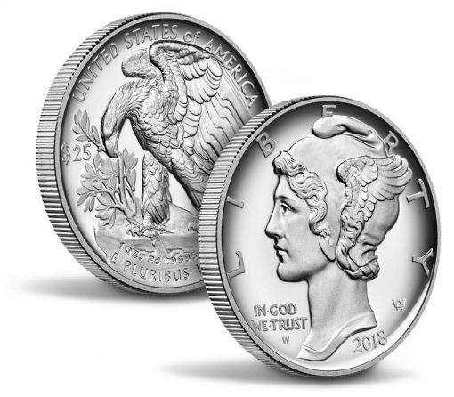 US Mint image of 2018 Proof American Palladium Eagle - sides and edges