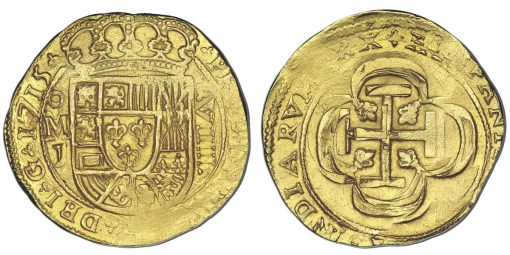 1715 gold cob 8 escudos