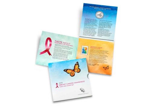 U.S. Mint Image - Breast Cancer Awareness Commemorative Coin and Stamp Set