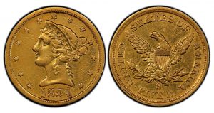 PCGS Grades Rare 1854-S $5 Gold Coin