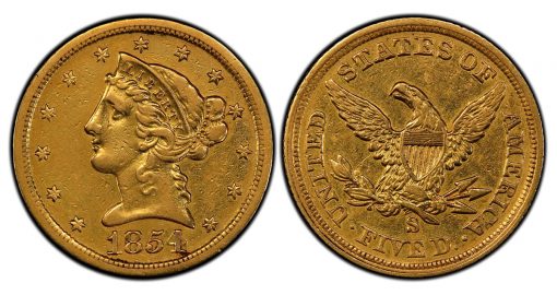 1854-S Quarter Eagle PCGS XF45