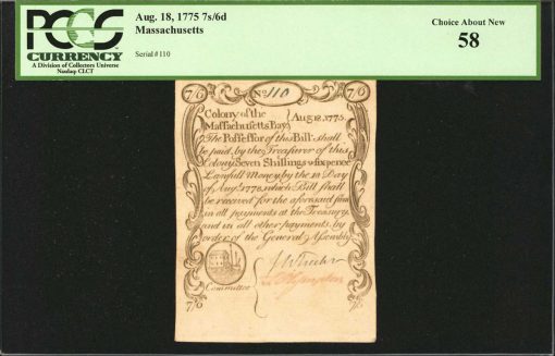 1775 7 Shillings 6 Pence