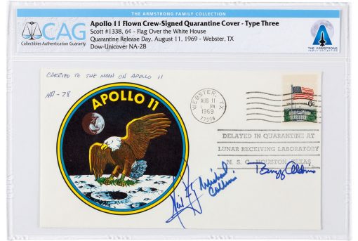 Apollo 11 Flown Crew-Signed Quarantine Cover