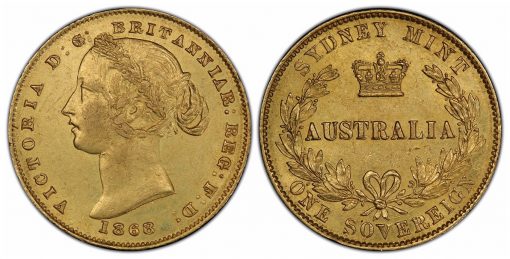 1868 over 6 Australia sovereign