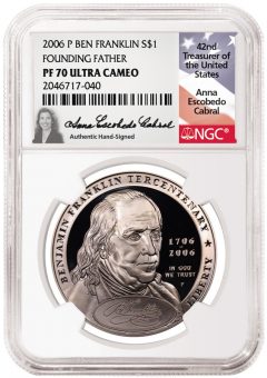 Anna Escobedo Cabral, the 42nd U.S. Treasurer, to Sign NGC Labels