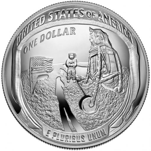 2019-P Proof Apollo 11 50th Anniversary Silver Dollar - Reverse