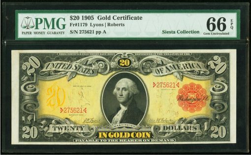 1905 $20 Gold Certificate
