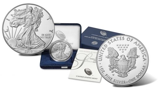 2019-W Proof American Silver Eagle, case and certificate