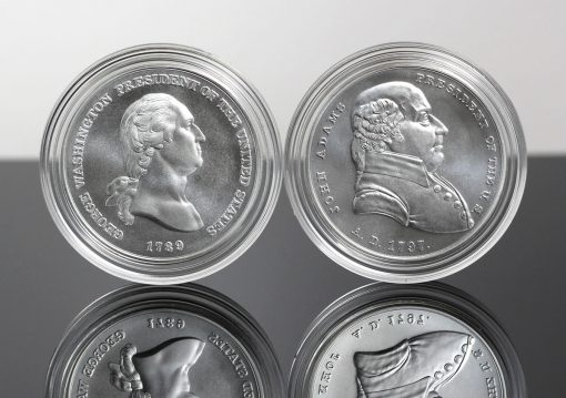 George Washington and John Adams Presidential Silver Medals