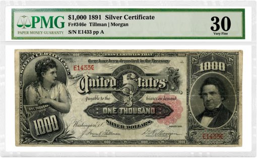 1891 $1,000 Marcy Silver Certificate