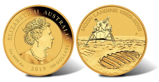 2019 50th Anniversary of the Moon Landing 1oz Gold Bullion Coin