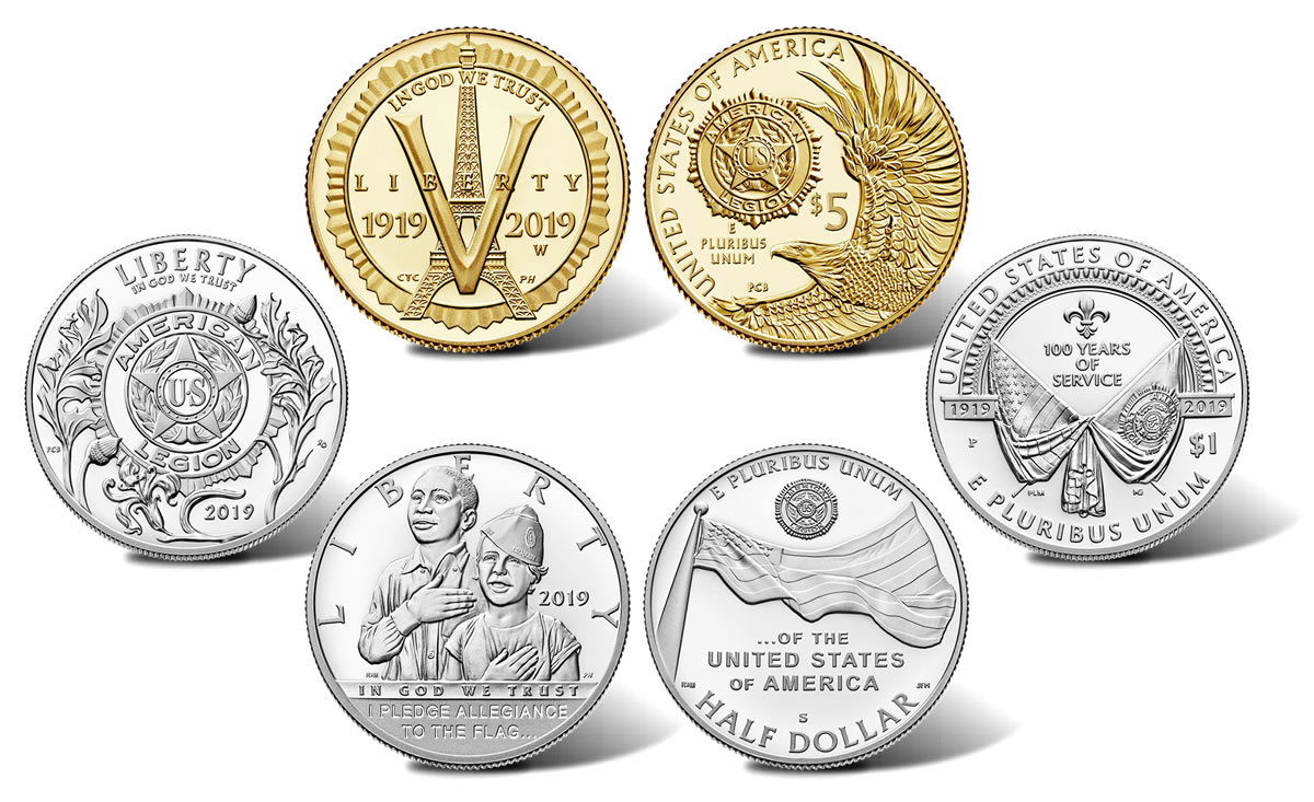 2019 American Legion 100th Anniversary Proof Silver Dollar Coin & Medal Set 