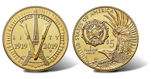 2019-W $5 Uncirculated American Legion 100th Anniversary Gold Coin