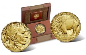 2019-W $50 Proof American Buffalo Gold Coin - Both Sides and Case